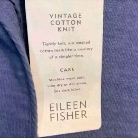 Eileen Fisher Vintage 100% Cotton Knit Pocketed Purple -Blue Jacket Women's M - Picture 13 of 13